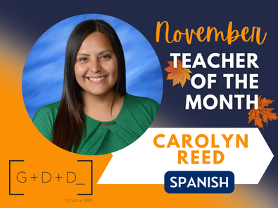  November Teacher of the Month Carolyn Reed